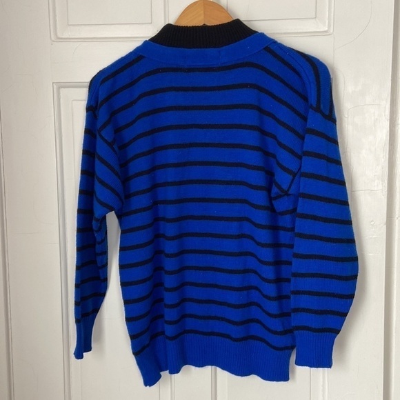 VTG Amilano striped sweater cardigan with mock neck - Picture 3 of 3